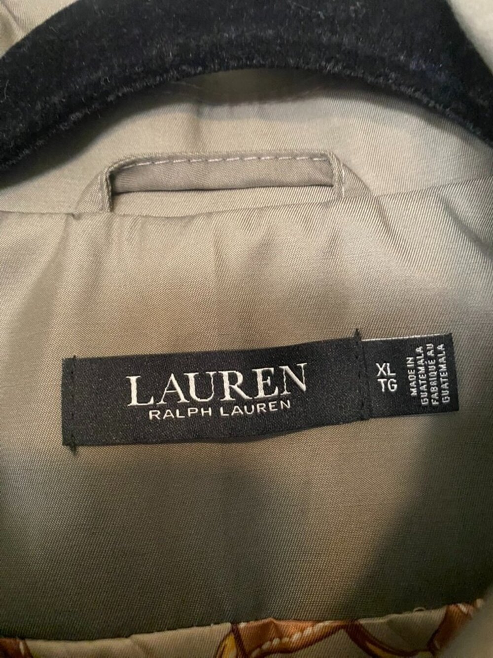 NWT Lauren Ralph Lauren Balmacaan Hooded Raincoat Olive Fern Size XL - Picture 6 of 7